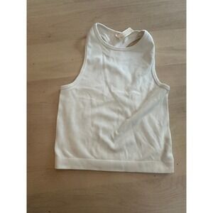 By Together Cream Racerback Tank Top‎ Sleeveless Ribbed Cropped Casual